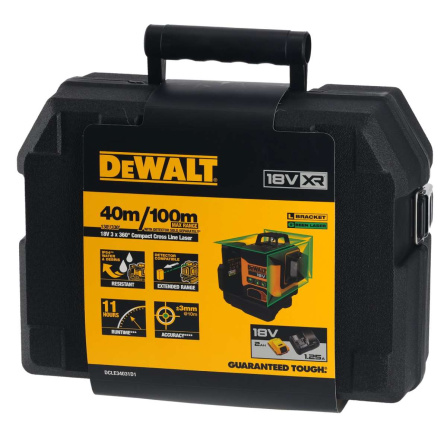 DCLE34031D1-QW Laser křížový DeWALT DCLE34031 3x360, 18V, 1x2.0Ah-6