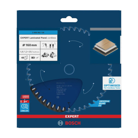 Pilový kotouč Bosch Expert Laminate 160x1,8/1,2mm, 48 zubů 2608902127 - 2 Pilový kotouč Bosch Expert Laminate 160x1,8/1,2mm, 48 zubů 2608902127 - 2