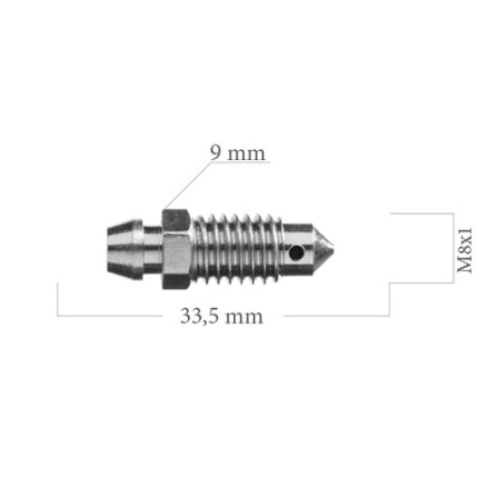 Odvzdušňovací šroub M8x1 L=33,5 mm 5-300-0090