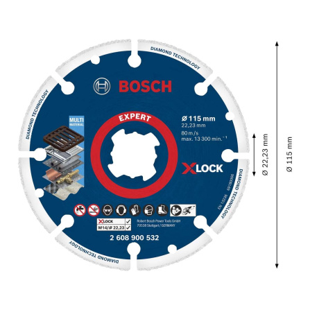 Diamantový dělící kotouč Bosch Expert X-LOCK Diamond Metal Wheel 115 mm 2608900532 - 5