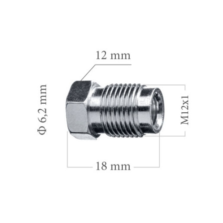 Holendr brzdové trubky M12x1 6,00 mm - 2