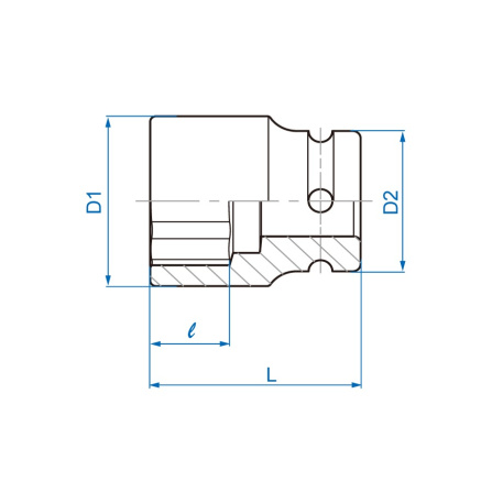 3/4 hlavice nástrčná odlehčená CrMo 6 hran 30 mm