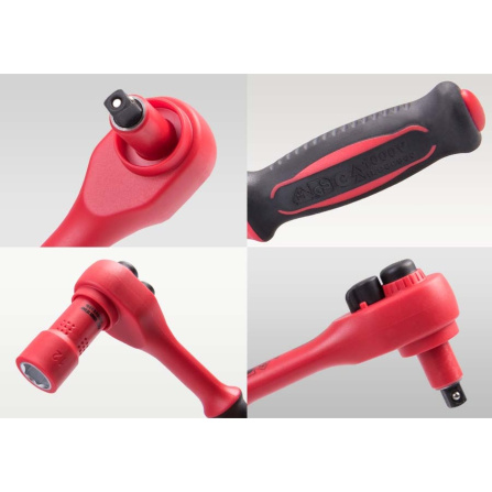 1/4 ráčna s páčkou a aretací 150 mm, izolovaná VDE, 24 zubů