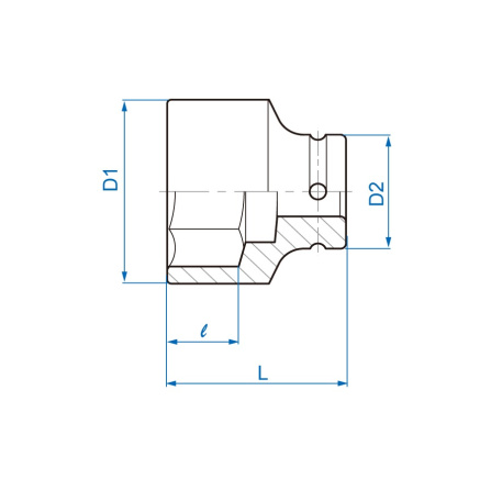 3/4 hlavice nástrčná CrMo 6 hran 60 mm