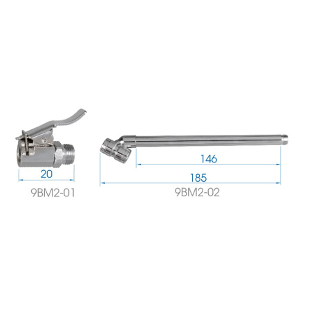 Pneuhustič analogový (220 PSI/ 15 BAR)+koncovka pro nákladní auta