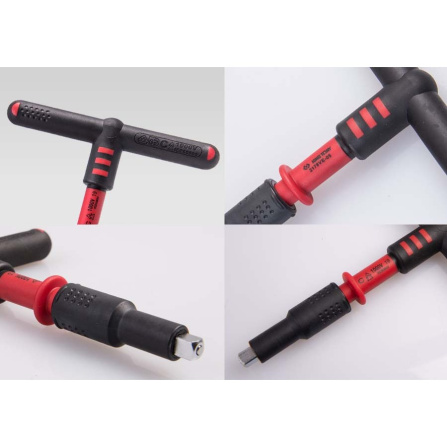 1/4 rukojeť T pro hlavice izolovaná VDE, L 125 mm