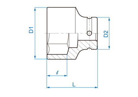 3/4 hlavice nástrčná CrMo 6 hran 2-3/8