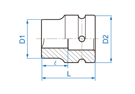 1 hlavice nástrčná CrMo 4 hran 22mm x 60mm