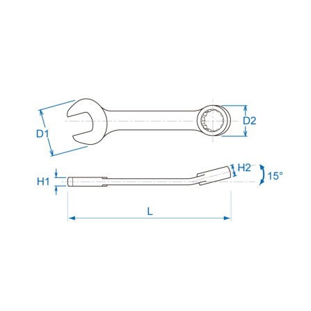 Klíč maticový očkoplochý krátký 9mm x 90mm