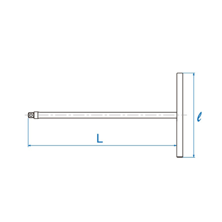 1/2 rukojeť T pro hlavice, 170x268 mm