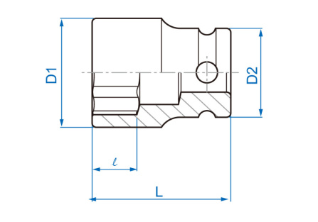 3/8 hlavice nástrčná CrMo, 6 hran, 1/2