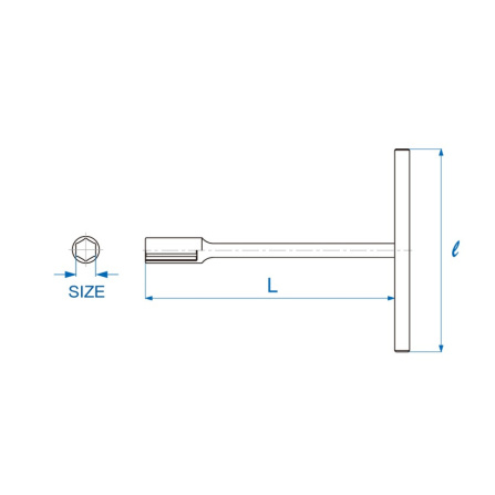 Klíč T nástrčný dlouhý 17 mm, L 250x300 mm