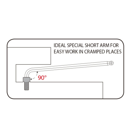 Sada L klíčů INBUS short arm s kuličkou 1,5-10 mm, 9 ks v blistru