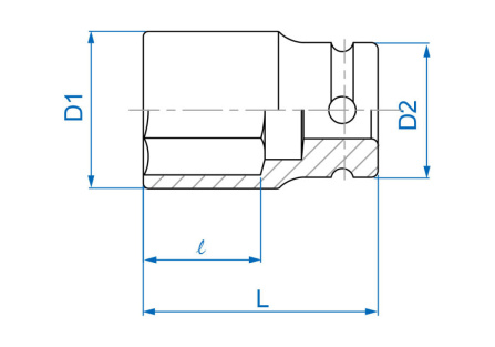 1/2 hlavice nástrčná tenkostěnná CrMo 6 hran 11 mm x 52mm