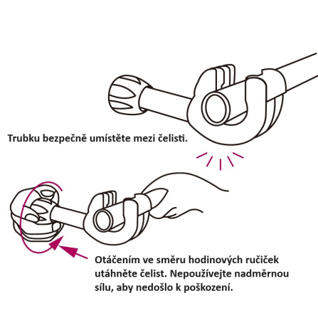 Řezák trubek ráčnový, kapacita D 32 - 67 mm výfukové potrubí