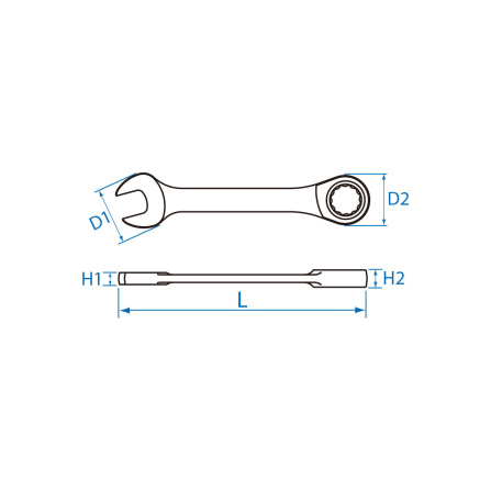 Klíč ráčnový mini 11 mm L 103 mm