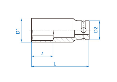 1/2 hlavice nástrčná tenkostěnná CrMo 6 hran 10 mm L 80mm