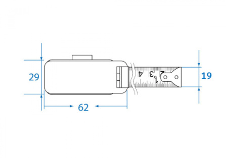 Metr svinovací 5 m x 19 mm s magnetem, mini verze