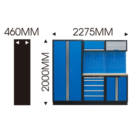 Sada dílenského nábytku č.5 (modrý), 2275x460x2000mm
