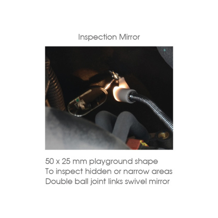 Zrcátko inspekční + magnet + svítilna, L 450mm