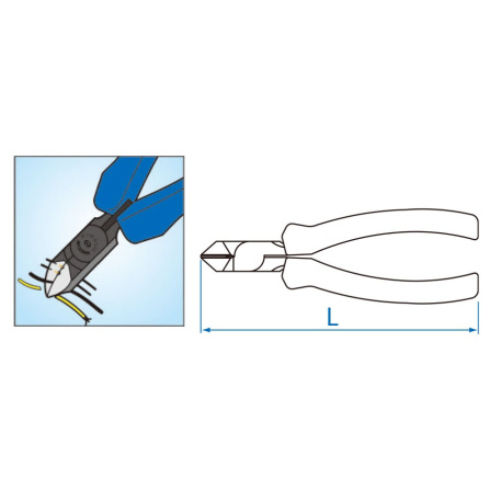 Kleště štípací boční, L 168 mm, japan-typ