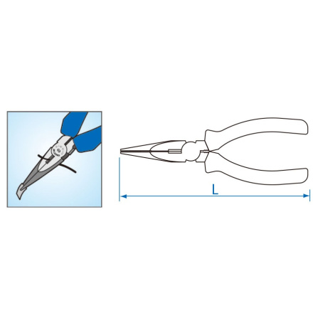 Kleště s dlouhými čelistmi, L 200 mm, euro-typ