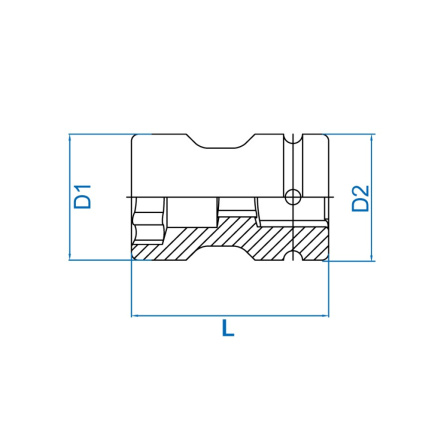 1 hlavice nástrčná CrMo 6/4 hran 35x17x83mm, pro zadní dvojmontáž