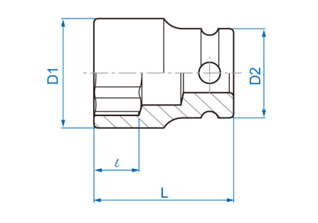 1/4 hlavice nástrčná CrMo, 6 hran 5 mm x 23 mm