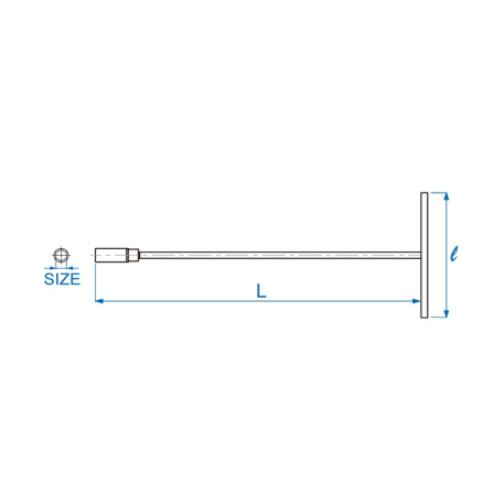 Klíč T na svíčky výkyvný 16 mm, L 460 mm