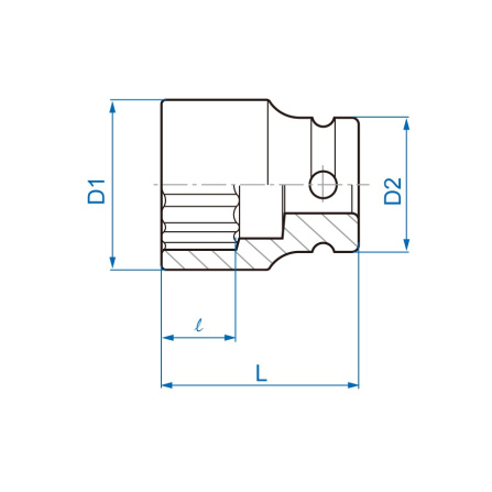 1/2 hlavice nástrčná CrMo, 12 hran, 5/8 x 38mm