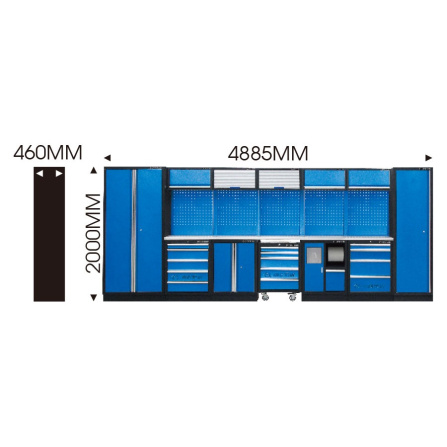 Sada dílenského nábytku č.1 (modrý), 4885x460x2000mm