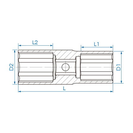 1/2 hlavice dvoustranná CrMo 6 hran 21/23mm x 77mm