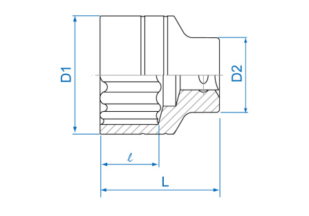 3/4 hlavice nástrčná 12 hran 1-1/16