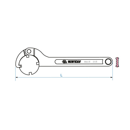 Klíč hákový s kloubem 13-35mm