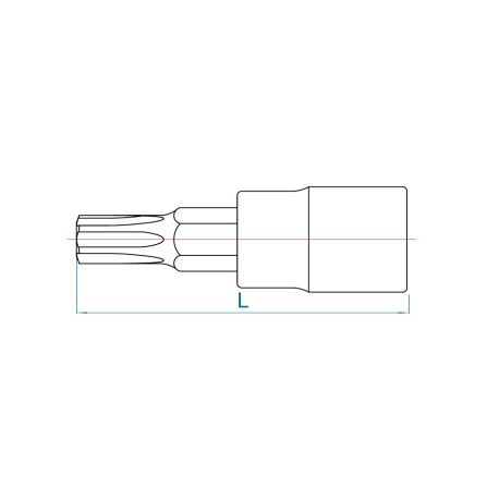 1/4 hlavice zástrčná, TORX  T27 s otvorem