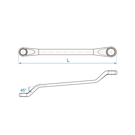 Klíč očkový vyhnutý 45 st. 22x24 mm 
