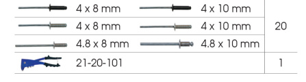 Kleště nýtovací kapacita 2,4 - 4,8 mm včetně sady nýtů