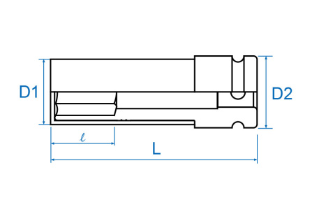 1/2 hlavice na AL kola 15 x 85 mm s plastem