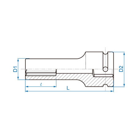 3/4 hlavice nástrčná CrMo, hvězdice, E24 x 110 mm