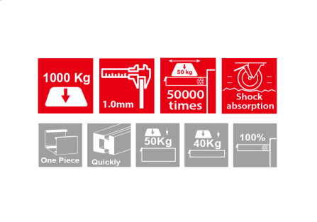 Vozík dílenský, 8 šuplíků, červený, VxŠxH/812x670x460mm