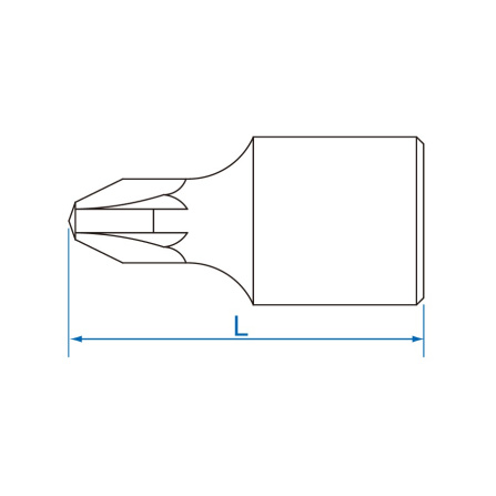 1/4 hlavice zástrčná, POZIDRIV No. 1 x 25 mm