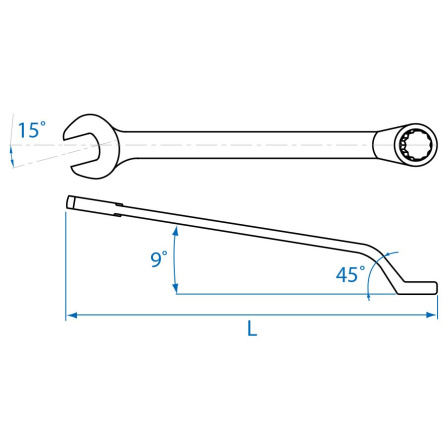 Klíč maticový očkoplochý vyhnutý 45* 24 mm