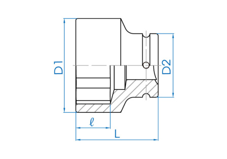 1-1/2 hlavice nástrčná CrMo, 6 hran, 100 mm