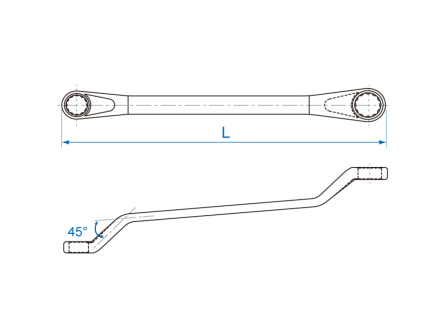 Klíč očkový vyhnutý 45 st. 8x10 mm 