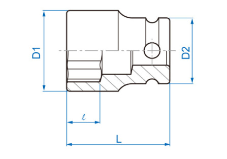 3/8 hlavice nástrčná CrMo, 6 hran, 13 mm