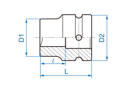 1 hlavice nástrčná CrMo 4 hran 17mm x 60mm