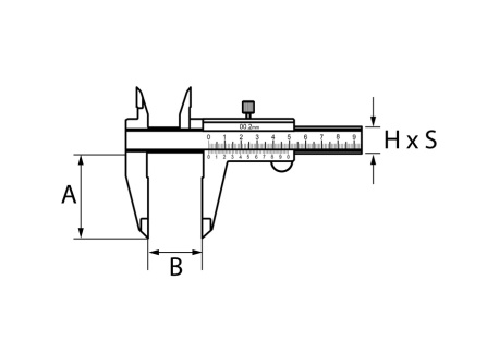 Měřítko posuvné, max. 150 mm, 0,02