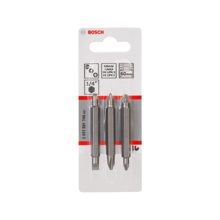 Sada oboustranných bitů 3 ks 60 mm Bosch 2607001745 - 2