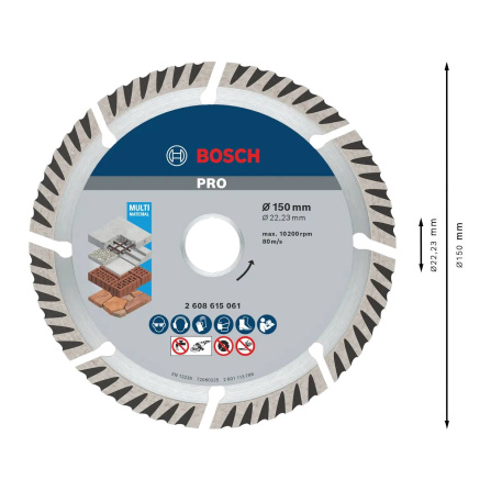 Diamantový dělicí kotouč Bosch PRO Multi Material 150 mm 2608615061 - 3