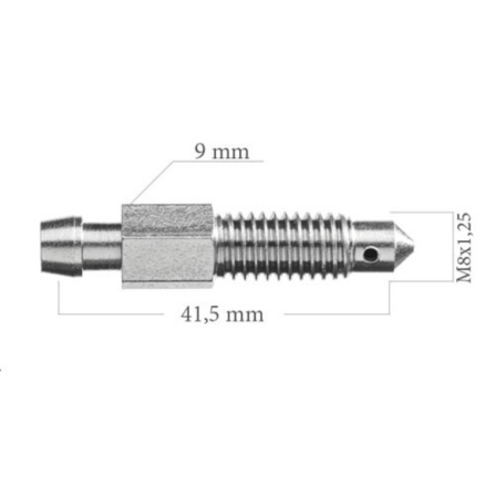 Odvzdušňovací šroub M8x1,25 L=41,5 mm 5-300-0010 - 2 Odvzdušňovací šroub M8x1,25 L=41,5 mm 5-300-0010 - 2